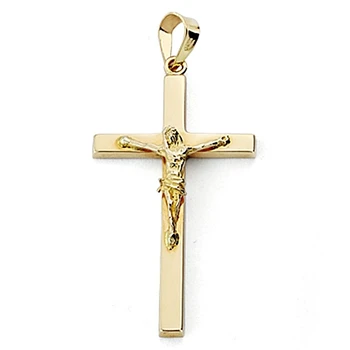 Crucifix 18k gold Christ Cross 31mm. Stick rectangular unisex flat 
Crucifix 18k gold Christ Cross 31mm. Stick rectangular unisex flat