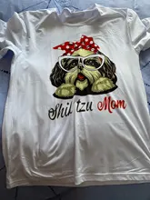 Camiseta Shih Tzu con estampado de perro y mamá Bandana para mujer, camiseta moderna de Harajuku con dibujos animados, divertidas prendas de cuello redondo, camisetas de manga corta