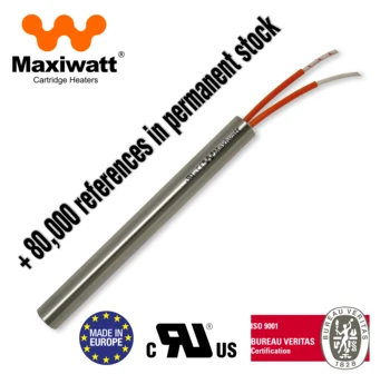 MAXIWATT Cartridge Heater-Diameter: 12.5mm Length: 180mm 230V 630 W) (resistencia de Cartridge)
MAXIWATT Cartridge Heater-Diameter: 12.5mm Length: 180mm 230V 630 W) (resistencia de Cartridge)
