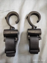 Colgador de bolsas para el carrito del bebé, accesorio para el coche del niño para colgar o cargar maletines o bolsas con rotación de 360 grados por 2 unidades