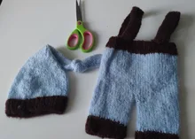 Traje de punto de ganchillo para bebé recién nacido bonito, accesorios para fotografía, sombrero de bebé, accesorios de foto para recién nacidos, bonito atuendo de 0 a 3M