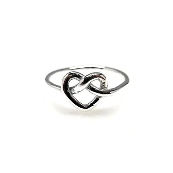 Silver Ring 925 Sterling m. Plain woman motif heart interlaced 
Silver Ring 925 Sterling m. Plain woman motif heart interlaced