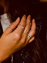 Docona Bohemia infinito Luna Media luna Anillos para las mujeres ajustable Punk conjunto de Anillos Midi joyería de moda Anillos 12 unids/set