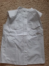 Womens Tops Blouses Padded Shoulder-Top Ootn-Stand-Collar Sleeveless Shirts Office Chic