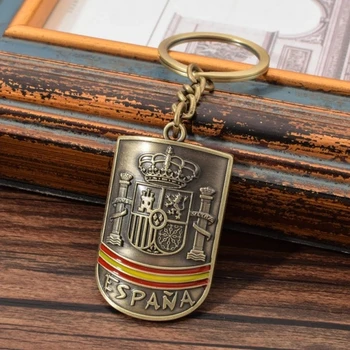 Keychain with Flag of Spain gold tone for men and gift woman 
Keychain with Flag of Spain gold tone for men and gift woman