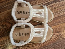 Zapatos Infantiles para niñas nuevas sandalias de verano los niños perla abalorios sandalias de playa con calce Enfants plana Escuela de zapatos para bebé de la UE 21-30