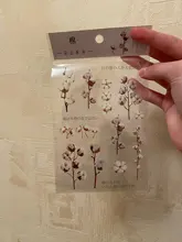 Mohamm-pegatina plana para mascotas, Serie de flores, rosa, cereza, lavanda, decoración, álbum de recortes, regalo, suministros escolares para niña, 1 hoja