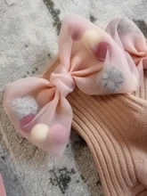 Calcetines de invierno para niñas bebé con lazos grandes, tobilleros para niños, Princesa, además de terciopelo