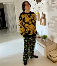 Suéteres de gran tamaño para hombre, Tops de otoño e invierno, ropa de dibujos animados con sonrisa de dibujos animados, ropa informal estilo Hip Hop, Jersey Harajuku, 2020