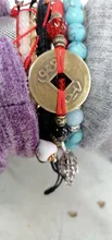 Budista de 6 palabras, moneda antigua, Kabbalah, pulseras de hilo rojo, protección de la suerte, R7RF