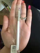 Pincel de Gel para uñas, pincel para pintar, herramienta de belleza, pelo púrpura con mango blanco, 1 ud.