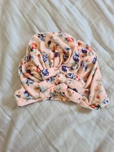 Gorro con lazo plisado de flores para niñas, para niños pequeños turbante, algodón, nudo, 1 Uds. Nuevo estampado, India