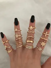 Tocona, 17 unids/set de lujo de cristal claro piedra conjuntos de anillos de boda para hombres y mujeres de la gota de agua flores el sol Geoemtric de joyería 8920