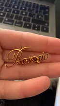 Broche de acero inoxidable personalizado con nombre para hombre y mujer, chapa personalizable con nombre, Pin de solapa, regalo de moda