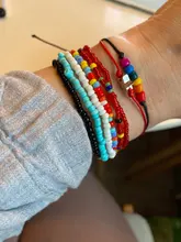 HangZhi 2020 nuevo 7 unids/set moda Simple Multicolor Boho elástico semillas cuentas pulseras para las mujeres joyería de la personalidad