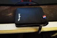 Cartera pequeña con cremallera para hombre, tarjetero pequeño de Estilo Vintage para hombre, Mini cartera con monedero 058-K9105