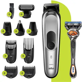 

Original Braun MGK 7720 Men's Grooming Kit, Electric Shaver For Men, Hair Trimmer, Beard Trimmer, 10-in-1 Cordless Wet & Dry Set + Gillette Gift, afeitadora electrica para hombre, бритва мужская, тример для мужчин