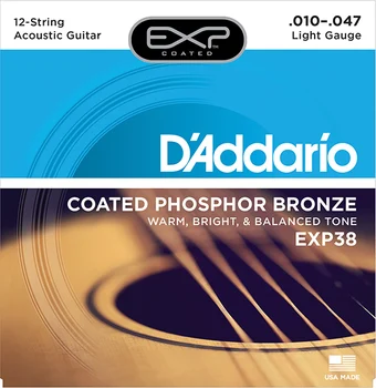 Exp38 coated phosphor bronze strings for 12 string guitar, light, 10-47, D'Addario
Exp38 coated phosphor bronze strings for 12 string guitar, light, 10-47, D'Addario