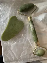 Rodillo masajeador Facial Gua Sha, rascador de doble cabeza, piedra de Jade, Estiramiento Facial de belleza para delgazar, masajeador para cara y cuello, elevación fina