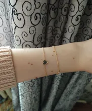 2 unids/set minimalista Color oro y plata Pequeño amor pulsera de dijes de Amistad pulseras de cadena de eslabones de joyas pulseras para las mujeres