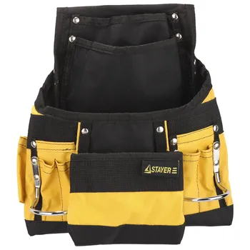 Bag for tools STAYER 10 pockets, leather, nylon, loop (bracket) for a large tool 38605 
Bag for tools STAYER 10 pockets, leather, nylon, loop (bracket) for a large tool 38605