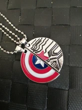 Collar con símbolo de escudo de los Vengadores para mujer, Gargantilla con colgante para parejas, joyería para chicas adolescentes