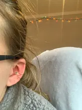 Pendiente de Clip de hoja de oro para mujer, sin Piercing, Puck Rock, Vintage, cristal, joyería