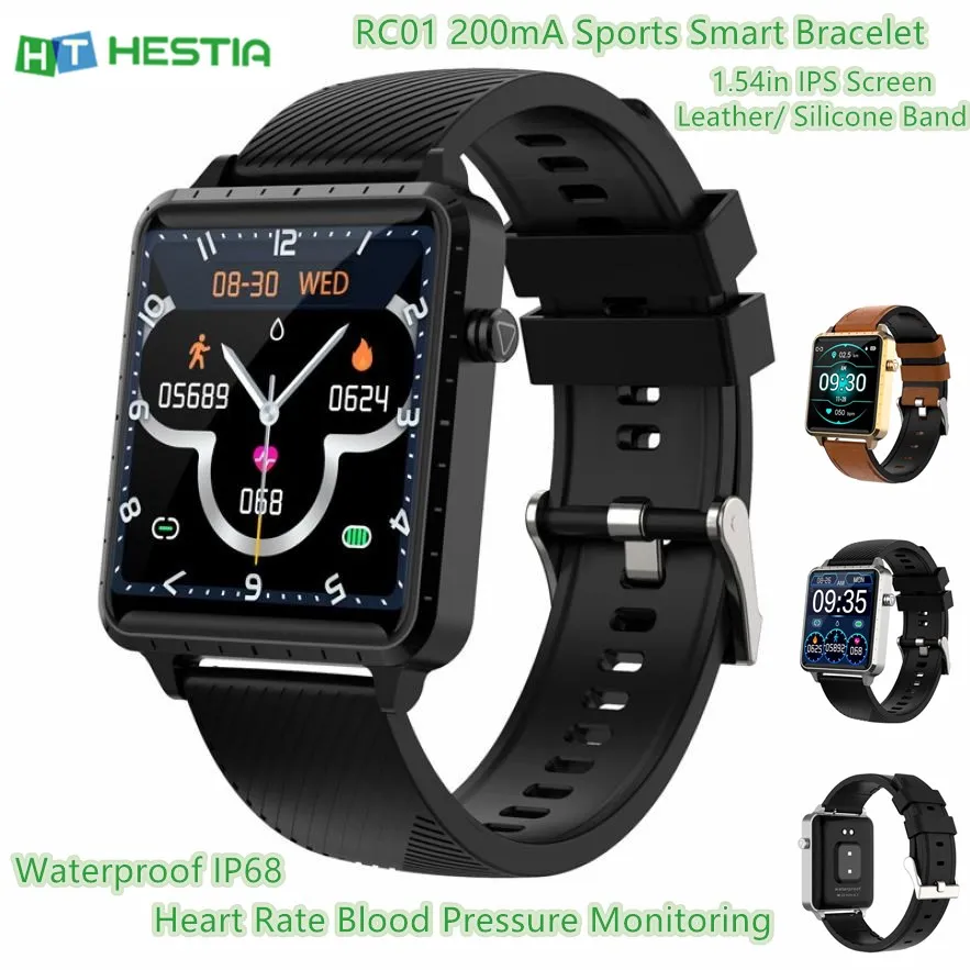 RC01 1.54in IPS Screen Sports Smart Bracelet 200mA Leather/ Silicone Heart Rate Blood Pressure Monitoring Waterproof Smart Watch
RC01 1.54in IPS Screen Sports Smart Bracelet 200mA Leather/ Silicone Heart Rate Blood Pressure Monitoring Waterproof Smart Watch