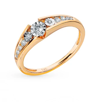 Gold ring with diamonds sunlight sample 585 
Gold ring with diamonds sunlight sample 585