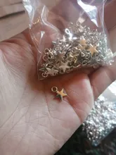 100 Uds Charms Star 11x8mm hecho a mano artesanía Fabricación de colgantes fit,Vintage bronce tibetano color plata, DIY para pulsera collar