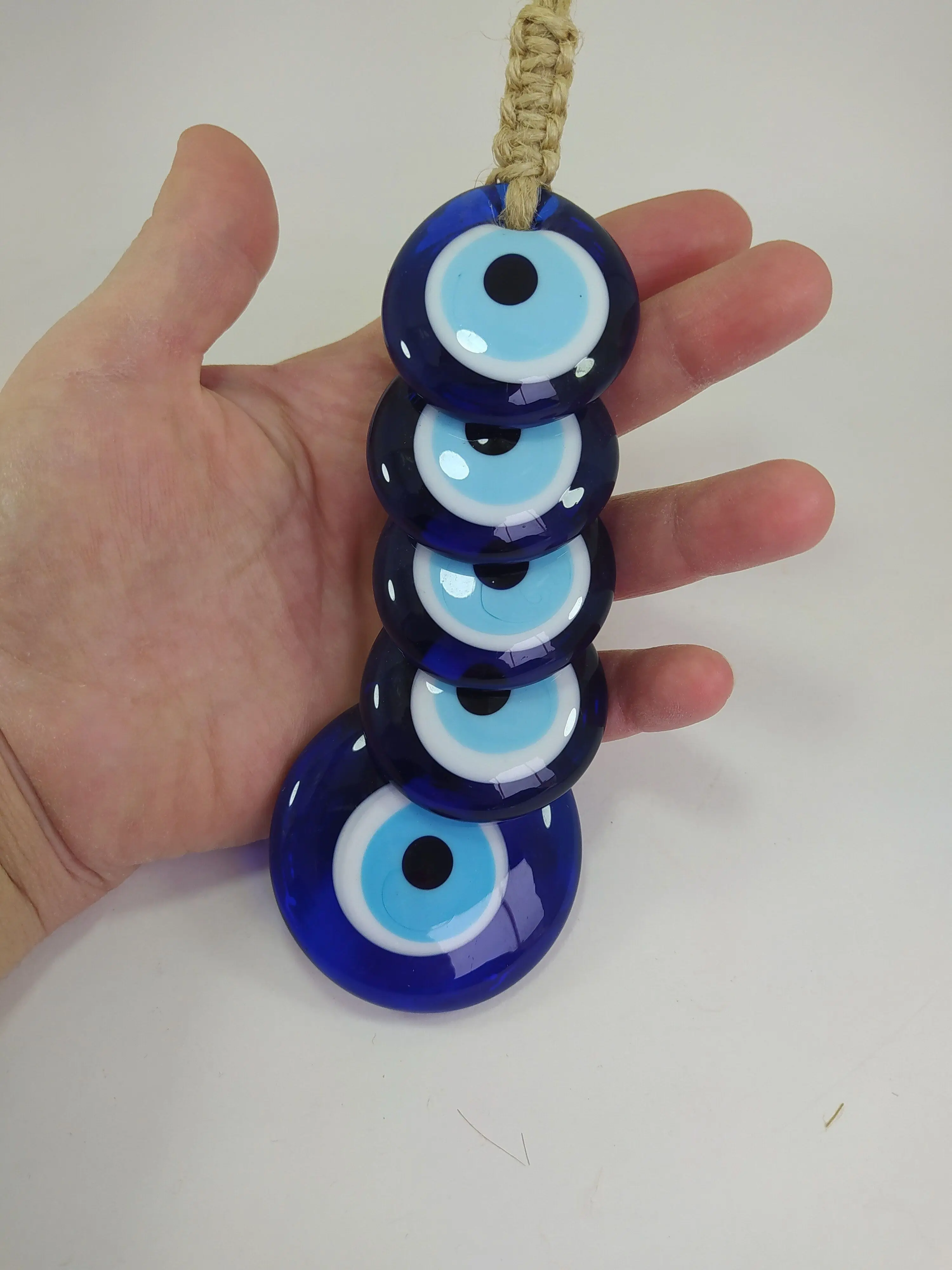 

Connected Evil Eye Wall Hanging Handmade Glass Bead Pendant Charm Turkish Amulet Talisman Nazar Protector Boho Home Decor