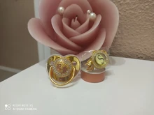 Chupete de bebé con diamantes de imitación, elegante accesorio infantil con brillantes, en color rosa