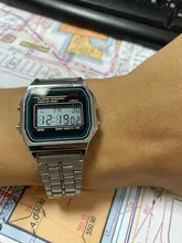 Reloj de correa de acero F91W para mujer, Digital, LED, Vintage, deportivo, militar, electrónico, regalo de San Valentín