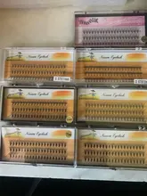 Pestañas postizas individuales tipo profesional, extensiones de pestañas en grupos para colocar individualmente en forma de racimo de 60 unidades, maquillaje profesional