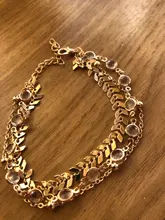 Tobillera con lentejuelas de cristal bohemio para mujer, pulsera de tobillo hecha a mano, cadena de pie para playa, joyería para pies descalzos