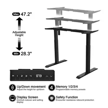 Electric Height Adjustable Standing Desk Frame Single Motor Memory Control Ergonomic Heavy-Duty Steel Stand Up Desk Frame Black
Electric Height Adjustable Standing Desk Frame Single Motor Memory Control Ergonomic Heavy-Duty Steel Stand Up Desk Frame Black
