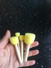 Chico brocha de esponja para pintura, pintura Original con mango de madera, Graffiti, juguete temprano, suministros de arte DIY, regalos, 4 unidades