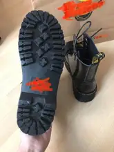 Botas De plataforma para Mujer, zapatos negros Botines De Cuero, Punk, fondo grueso, para motocicleta, 2020