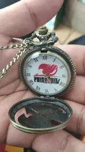 Reloj de bolsillo Retro de bronce para hombres y mujeres, colgante de Anime, cola de Hada de Japón, Dragneel, regalo de dibujos animados