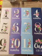 Juego de 12 hojas para compartir fotos, tarjetas de regalo para la edad del bebé, accesorios de fotos para recién nacidos, B36E