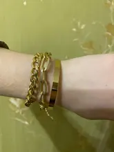 VKME-Conjunto de pulseras de cadena cubana Punk para mujer, brazaletes de Color dorado grueso, Miami, bohemio, joyería de moda, 3/4 Uds.