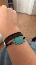 Hanreshe tortuga mariquita pulsera cuerda amuleto de mariquita joyas de moda brazaletes verde de Amistad pulsera de regalo de las mujeres