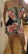 Mono informal con estampado Floral y cuello Halter para mujer, pelele Sexy de verano