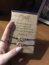 Charmsmic-Pulseras de la amistad de Color plata Vintage para amantes, brazaletes hechos A mano con tarjeta de deseos, venta al por mayor