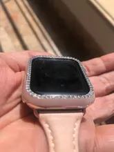 URVOI-funda de medio plástico para Apple Watch series 6 SE 5 4 3 2, marco de circón brillante, funda de grabado láser para iWatch