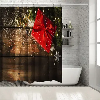 Shower Curtain Stars Baubles Pine Tree Branches Decorating Lights on Wooden Table Romantic Photo Red Brown Green
Shower Curtain Stars Baubles Pine Tree Branches Decorating Lights on Wooden Table Romantic Photo Red Brown Green