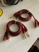 1pc 1,5 M Cable Dual RCA macho a Dual 6,35mm 1/4 pulgadas hombre mezclador de Cable de Audio