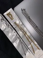 Cadena de eslabones cubanos estilo Hip Hop para hombre y mujer, gargantilla de acero inoxidable, Punk, 3mm/5mm/7mm