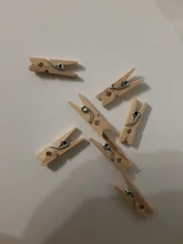 Mini Clips de madera Natural para fotos, pinza de ropa artesanal, decoración, suministros escolares, 25mm, 50 Uds.