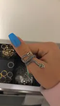 1 pieza nuevo europeo Retro Punk muy grandes espíritu anillo de serpiente de la personalidad de la moda estereoscópico anillo ajustable con apertura de la joyería